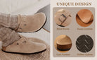 Evshine 2024 Women Cork Slides Classic Clogs For Women Fashion Mules Indoor Home Cork Suede Slippers Outdoor Soft Beach Slippers -
