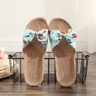 Ladies' Bohemian Style Bow Flower Linen Slippers Sandals Beach Shoes Home Shoes Beach Slippers Indoor Non Slip Shoes 2024 -