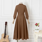 Women Long Sleeve A-line Dress -