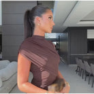 Elegant Women Pleated Irregular Patchwork Maxi Dress Chic Long Sleeve High Neack Dresses 2025 Summer Turtleneck Party Prom Gowns -