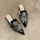 Women Luxury Fashion Elegant Pointed Toe Slides -