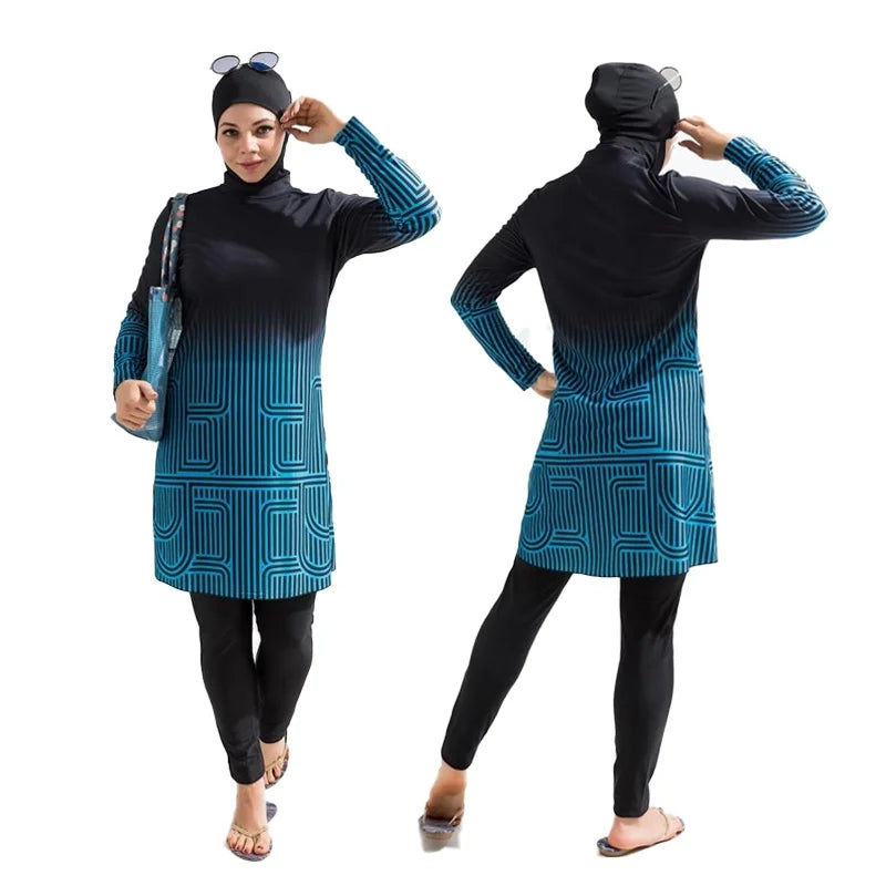 Stay modest and stylish with this Muslim swimming suit for women, perfect for enjoying the water with confidence and comfort! -