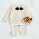 Dress your little one in comfort with this new baby clothes set—featuring a loose waffle cotton tracksuit perfect for kids on the move 0-3 Years Old -