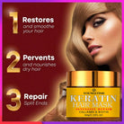 Revitalize your hair with this hair mask enriched with biotin, collagen, keratin, and essential oils. Nourish and repair dry, damaged hair for a healthier-looking mane. -