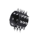 Black Round Square Gothic Spike Bracelet -