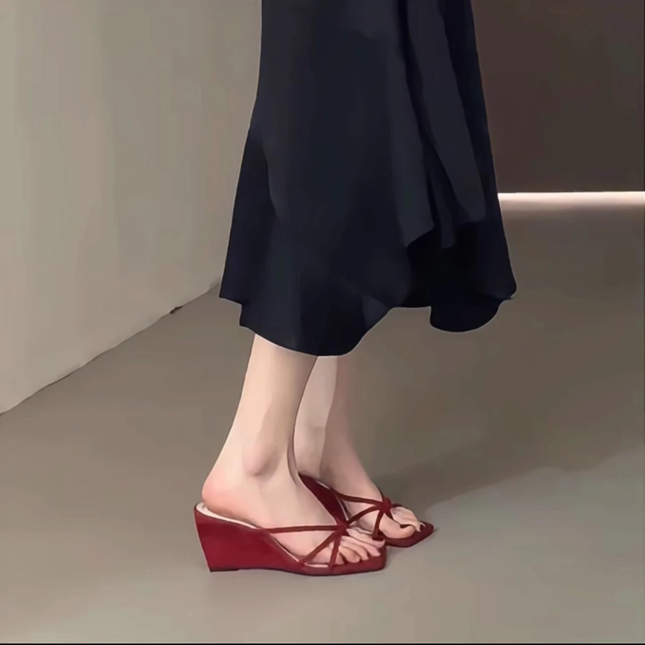 Women's retro bow wedge heeled luxury sandals -