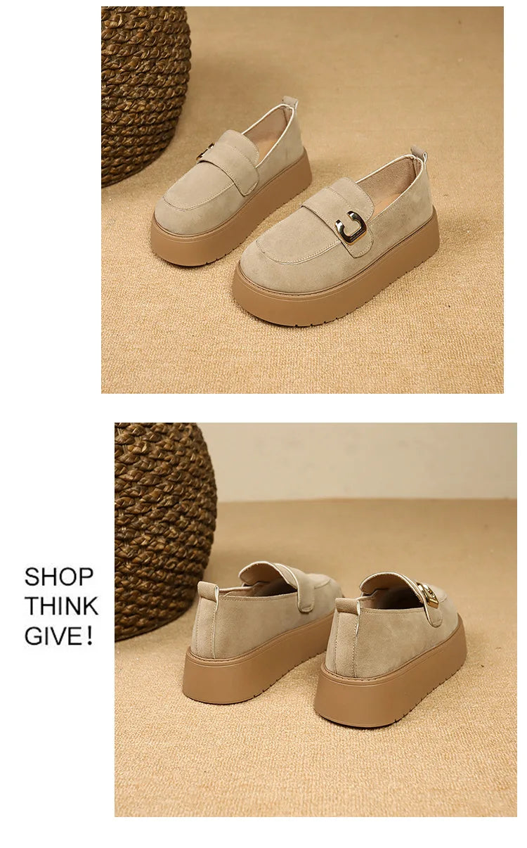 Elevate your style with these platform sole loafers for women. -
