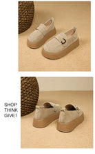 Elevate your style with these platform sole loafers for women. -