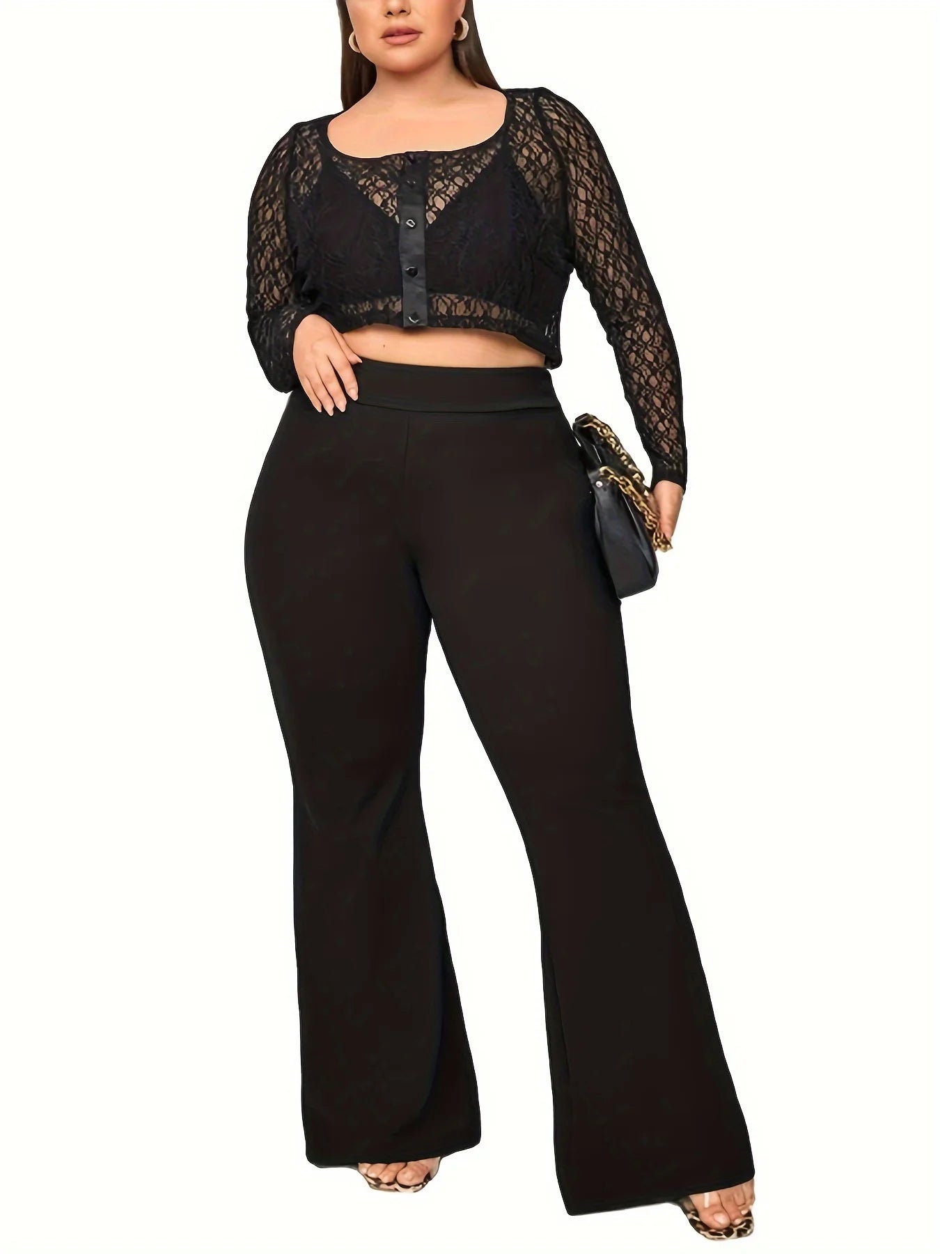 Plus-size flared pants -