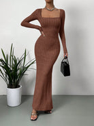 Women's Mid-Length Knitted Dress -