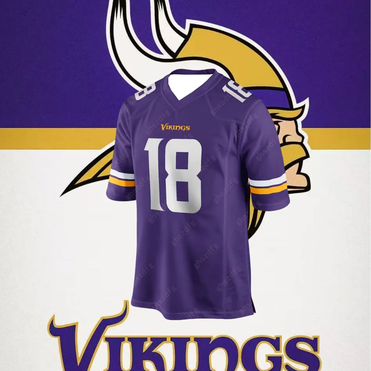 Men and Women Jersey Justin Jefferson Vikings Game Jersey #18 -