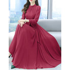 Women Long Sleeve A-line Dress -