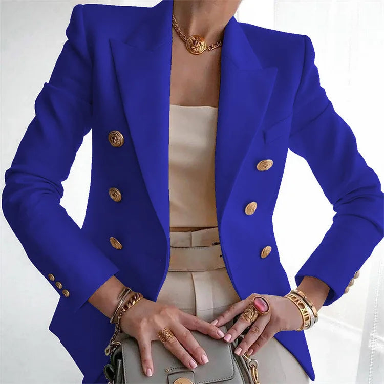 Stay chic and professional with this casual long sleeve blazer for women—fashionable coat perfect for office wear and stylish outerwear! -