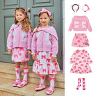Children's Clothes 2025BE Knitwear Cardigan Skirts Baby Girls Autumn Winter Princess Bow Printed Dress Clothings KIDS AM Korean -
