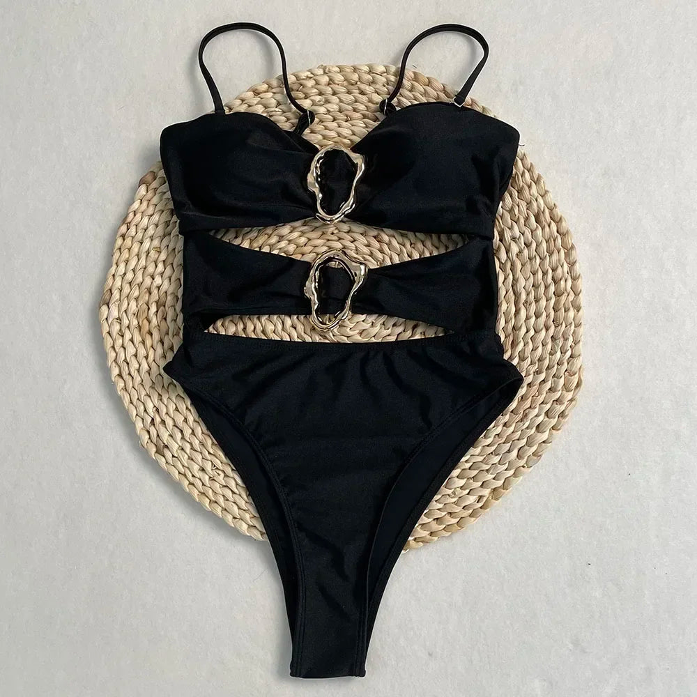 One-Piece Swimwear Summer Bathing Suit Women On Holiday New Swimsuit Bathing Suit Splice Color Beachwear Bikini -