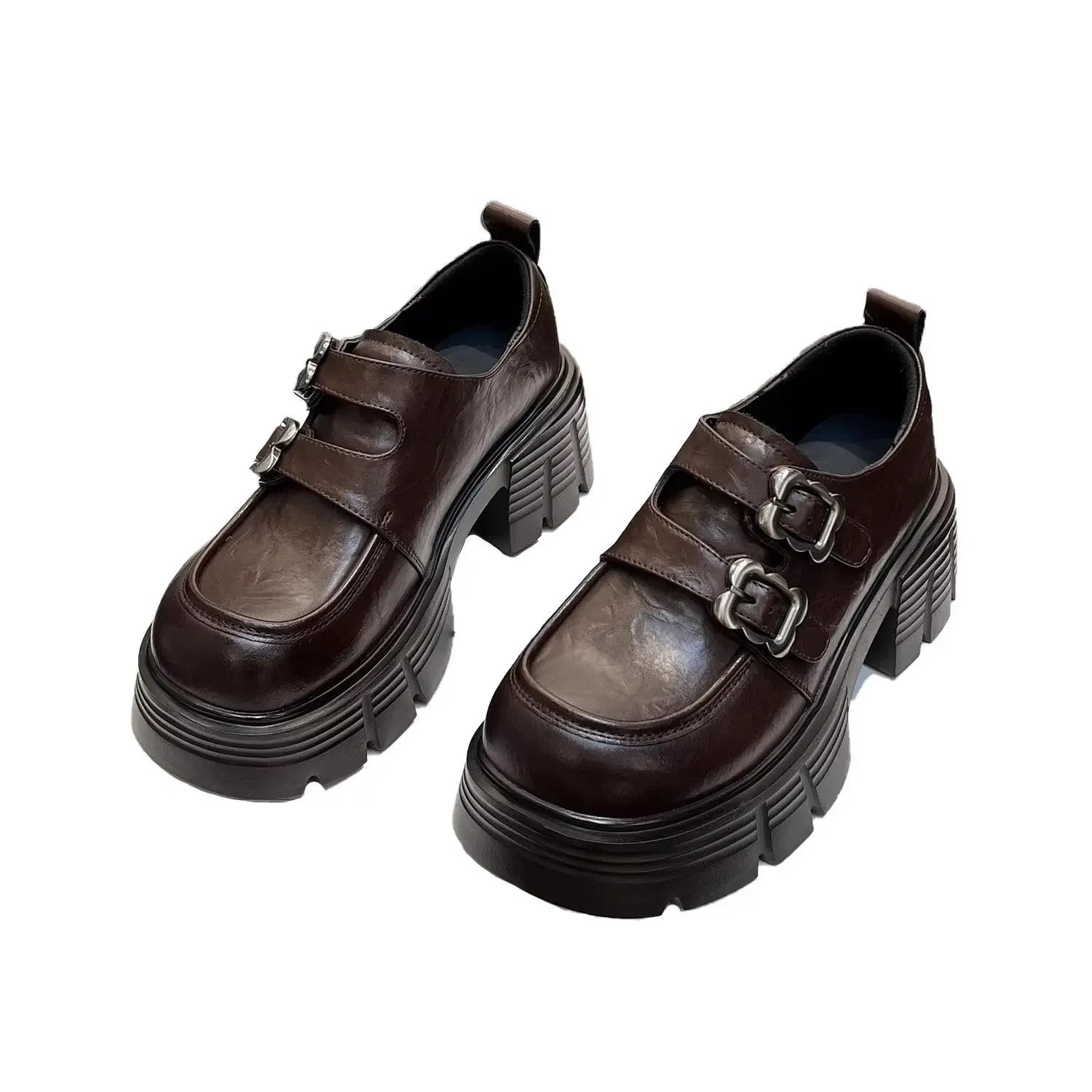Shoes for Women New Quality Women's Pumps Hot Sale Loafers Fashion Buckle Platform Leather Shoes Trend Versatile Zapatos -