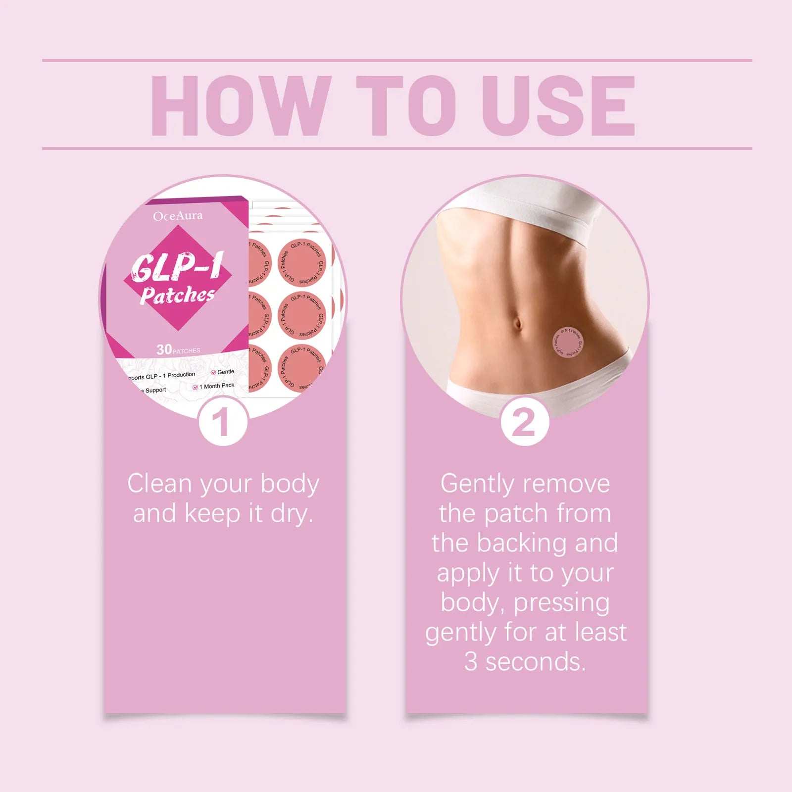 OceAura GLP-1 Patches for Weight Loss Sculpting Shaping Body Appetite Control -