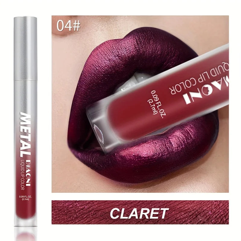 Glitter Metallic Liquid Lipstick Shimmer Easy To Color Non-stick Cup Lip Gloss Waterproof Shiny Lip Glaze Long Lasting Makeup -