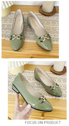 Shoes for Women Fashion Pointed Toe Patent Leather Low Heel Single Shoes Lady Slip on Classic Comfort Office Shoes Zapatos Mujer -