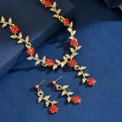 3PC Flower Necklace Earrings Jewelry Set -