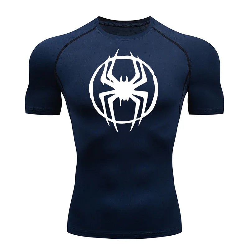 Men's Spider-man pattern compression shirt -