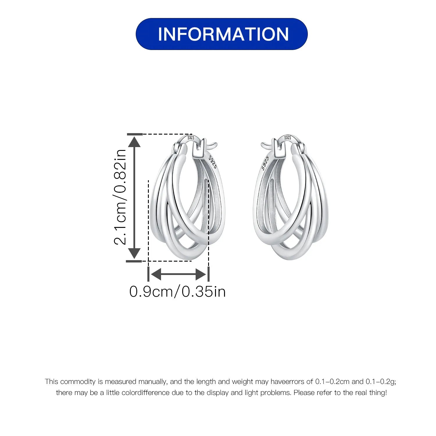 Sterling Silver Exquisite Multi-layer Ear Ring -