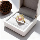 18K Gold Natural Crystal Stone (Tiger Eye) -