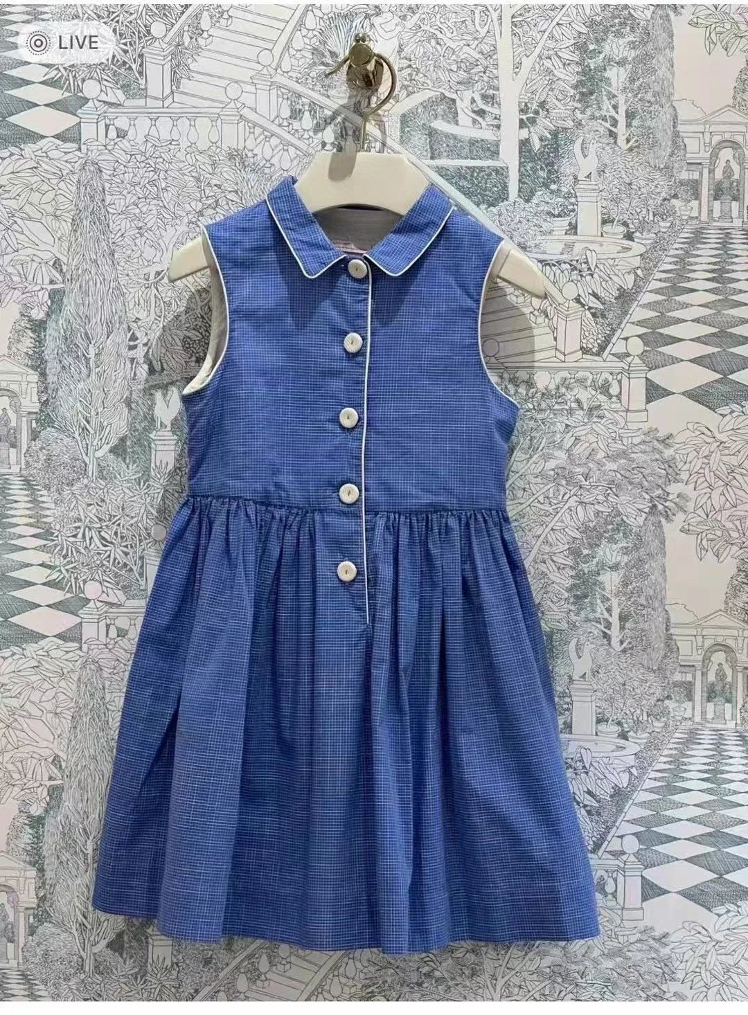 2025 New Kids Clothes Daily Wear Smocked Girls Dress Cotton ChildrenVacation Outfits Summer Casual Green Dresses Matching -