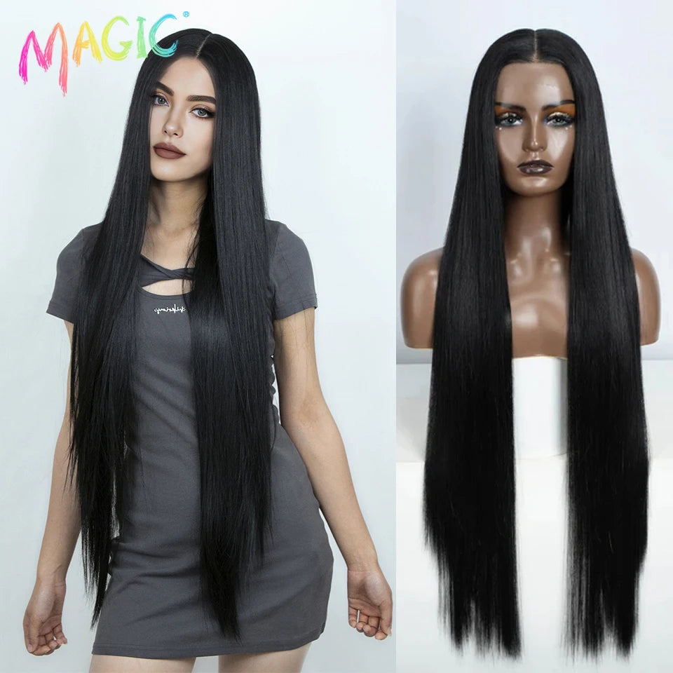 Achieve a magical transformation with this 38-inch ombre blonde lace front wig. Ideal for cosplay, events, or everyday wear, this wig offers a cute and stylish look that is sure to turn heads. -