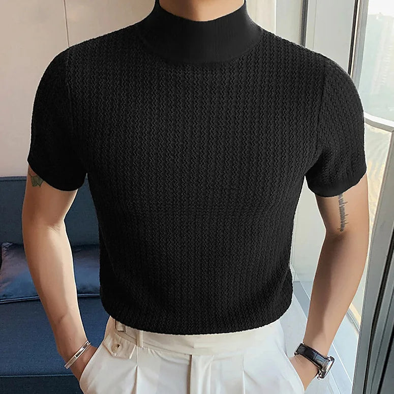 casual simple knitted base T-shirt -