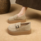 Elevate your style with these platform sole loafers for women. -