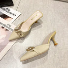 Baotou Half Drag Female Outside Wearing 2025 Summer New Fairy Wind Thin Heel Sandals High Heel Muller Slippers Slippers Women -