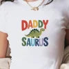 DADDY SAURUS illustration women's fashion short t-shirt -