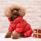 Keep your furry friend warm and stylish in the winter with this dog jumpsuit romper—perfect for overall comfort and coziness! -