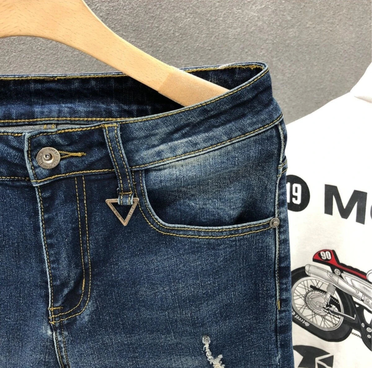 Cropped Jeans for Men Ripped -