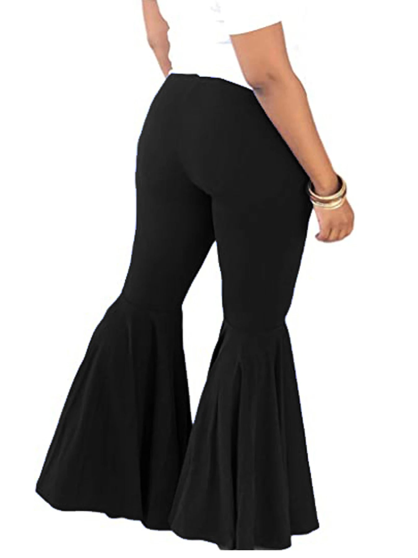 Plus-size women's trendy bell-bottomed trousers -
