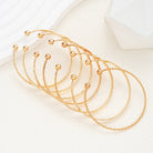 7 Pcs/Set Punk Gold Color Bracelets for Women Streetwear Goth Heart Prints Metal Design Open Bangle Fashion Jewelry Gifts 2024 -