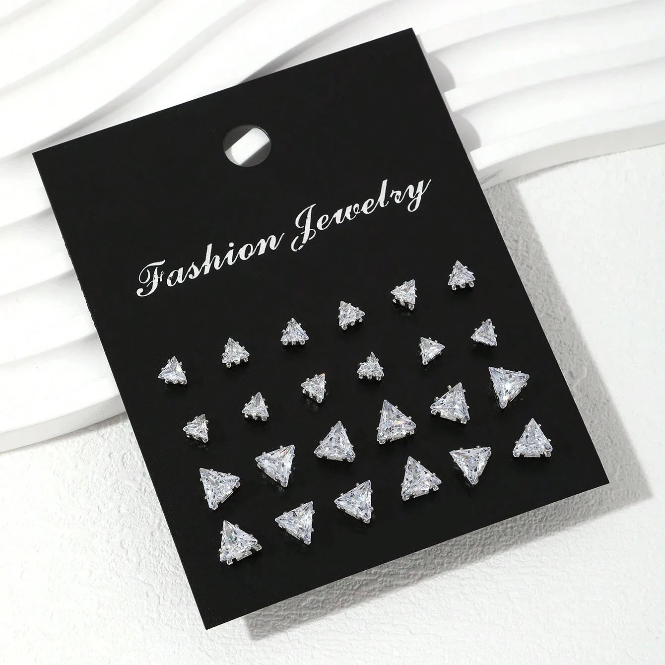 12 Pairs Of Luxurious, Simple, Shiny, And Caring Zirconia Decorative Earrings -