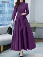 Women Long Sleeve A-line Dress -