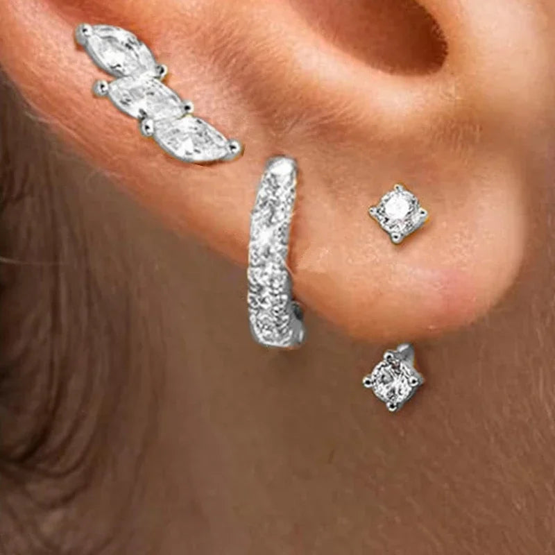 3PCS Leaf Tragus Huggie Earring -