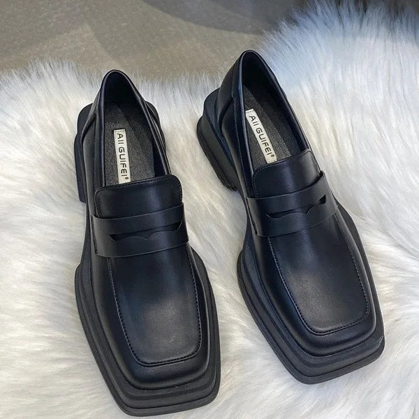 2025 New Women'S Shoes Low Heel Loafers Casual Ladies Slip on Square Toe Shoes Female Elegant Fashion Shoes Zapatillas Mujer -