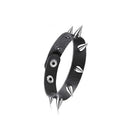 Black Round Square Gothic Spike Bracelet -