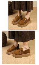 Elevate your style with these platform sole loafers for women. -