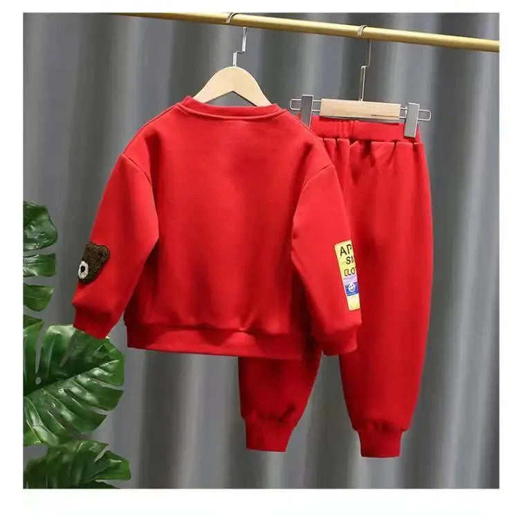 Children Clothes Set Spring and Autumn New Kids Boy Baby Cartoon Sweater Pants 2pcs Boys And Girls Sports Clothing Suit -
