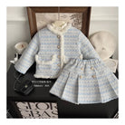 Children's Clothing Sets Tweed Scented Suit Fleece Coat + Pleated Skirt 2pcs Sets Baby Girl Clothes Kids Clothes 2 To 7 Years -