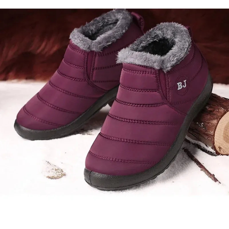 Women Boots Slip On Winter Shoes For Women Waterproof Ankle Boots Winter Boots Female Snow 2024 Black Femininas -