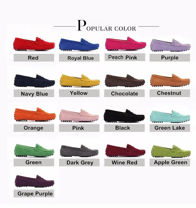 100% Genuine leather Women flats Fashion Handmade Women Casual leather shoes Leather Moccasin Women Driving Shoes Loafers -