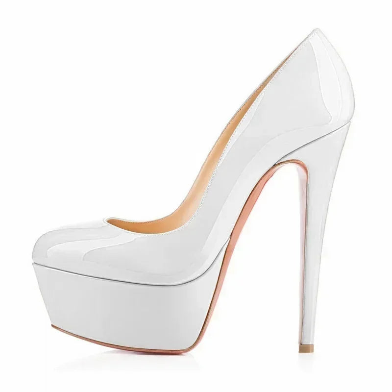 Women Pumps Stiletto Sexy Platform Round Toes 14cm Extremely Stripper Pole Dance High Heels Party Dress Wedding Shoes Large Size -