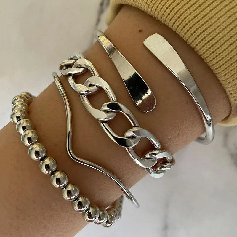 4pcs Cuban Chain Bracelets -