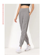 Woman Yoga Pants Hem Bound Running Fitness Loose Slim Quick-Dry Yoga Pants Pleated Capris Pockets Jogging Pants Sports pants -